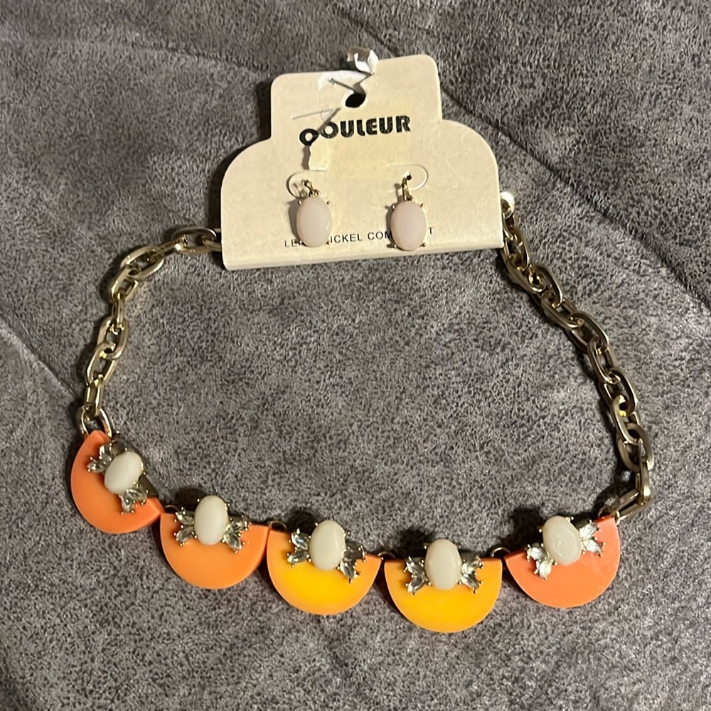 NWT Couleur Statement Necklace and Earrings